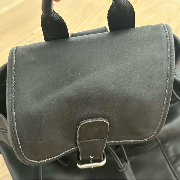 Coach Drawstring Bucket Bag Black Backpack Leather Vintage Tote Daypack Travel - Picture 14 of 15